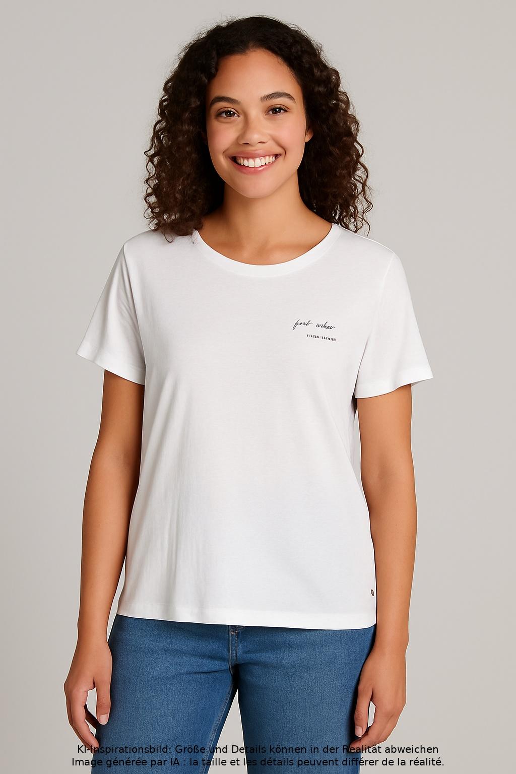 

edc by Esprit Damen T-Shirt, weiß, Gr. 44