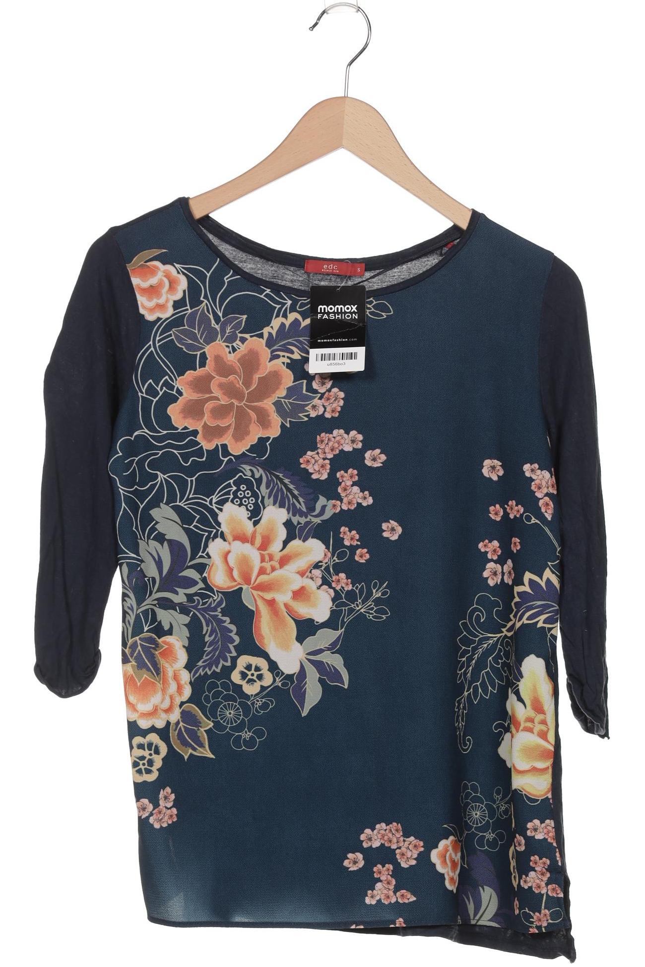 

edc by Esprit Damen Langarmshirt, marineblau, Gr. 36