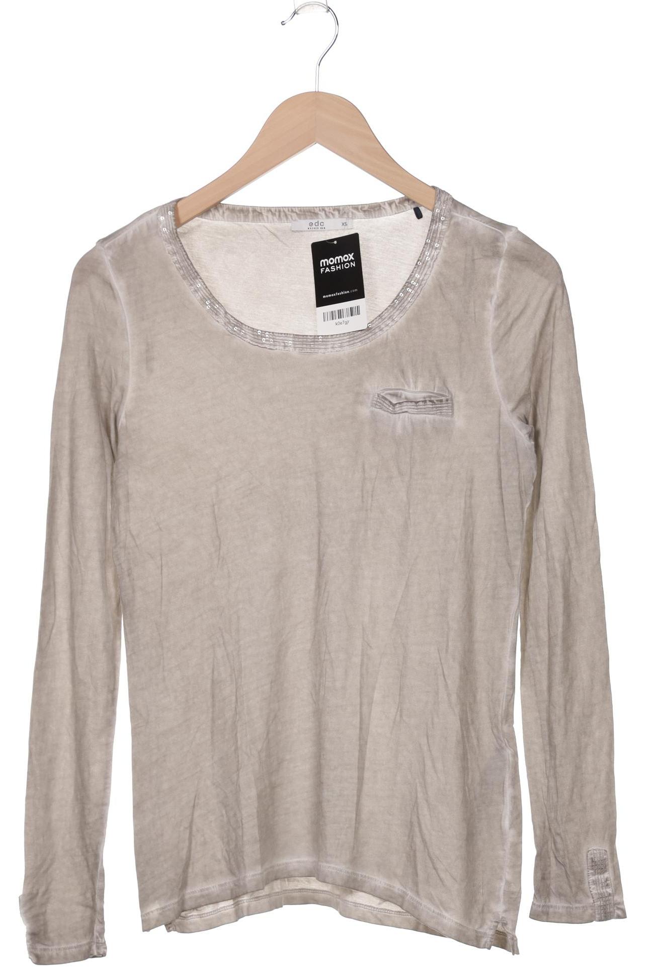 

edc by Esprit Damen Langarmshirt, grau, Gr. 34
