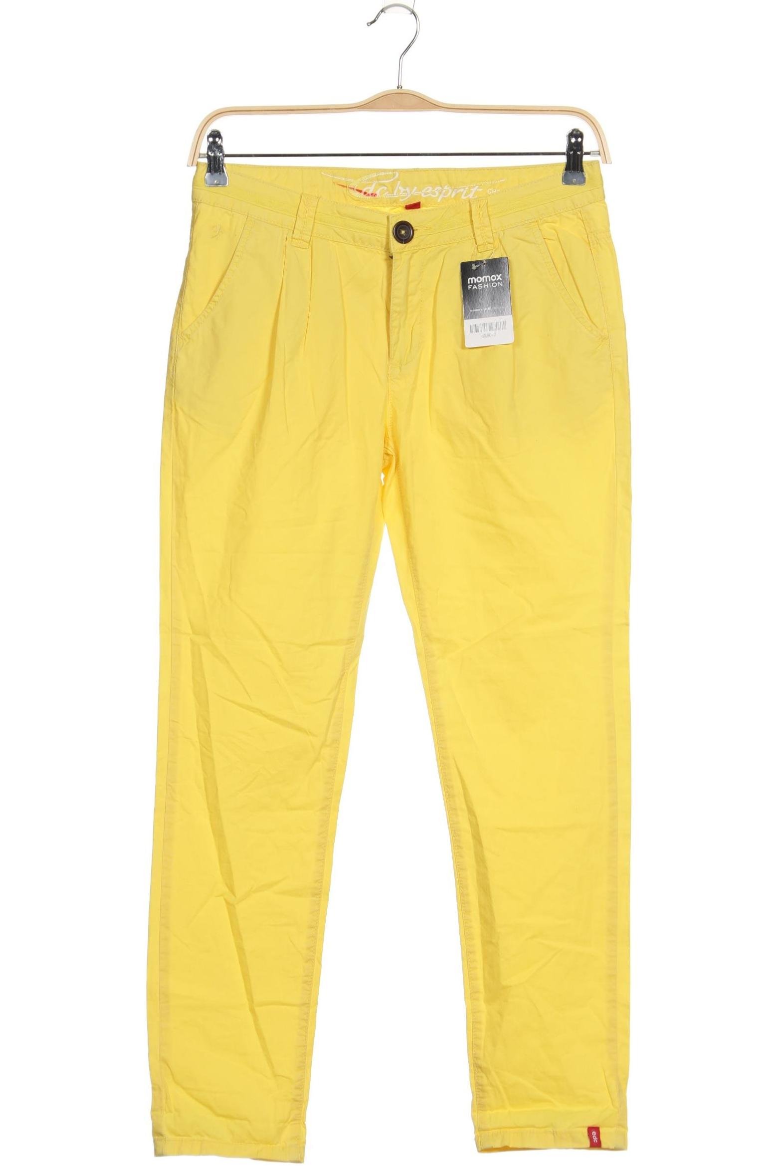 

edc by Esprit Damen Stoffhose, gelb, Gr. 34