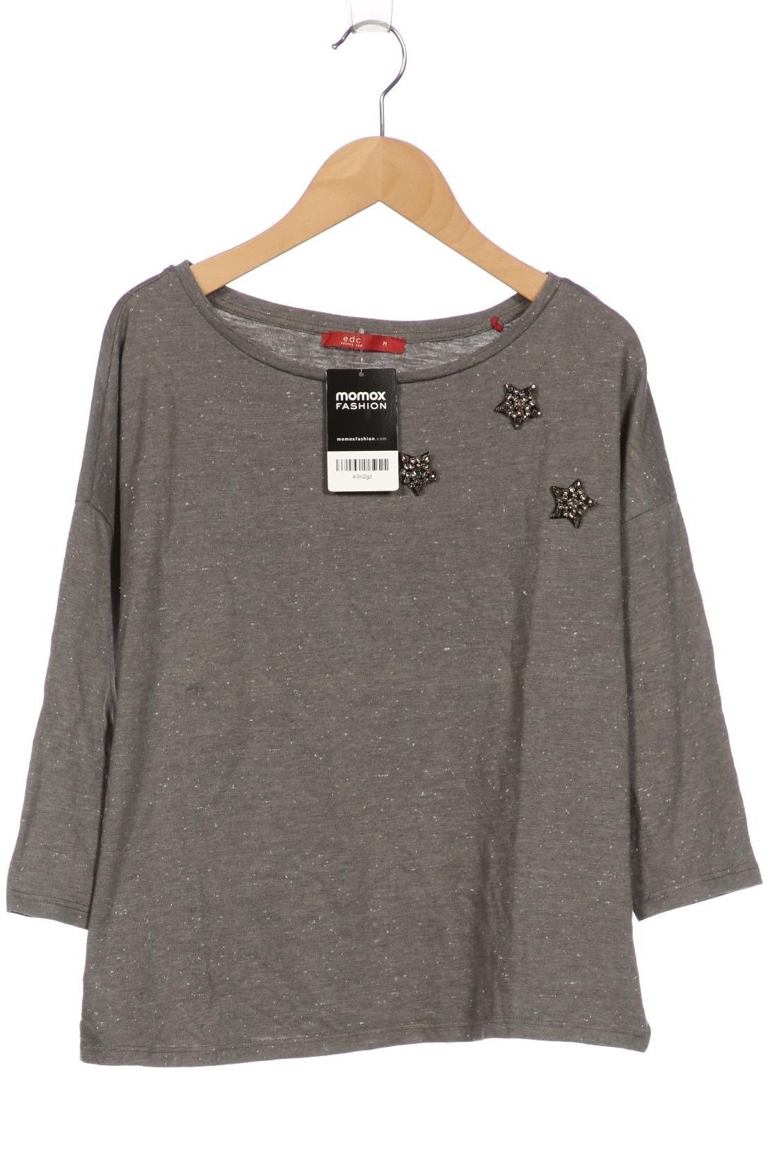 

edc by Esprit Damen Langarmshirt, grau, Gr. 38