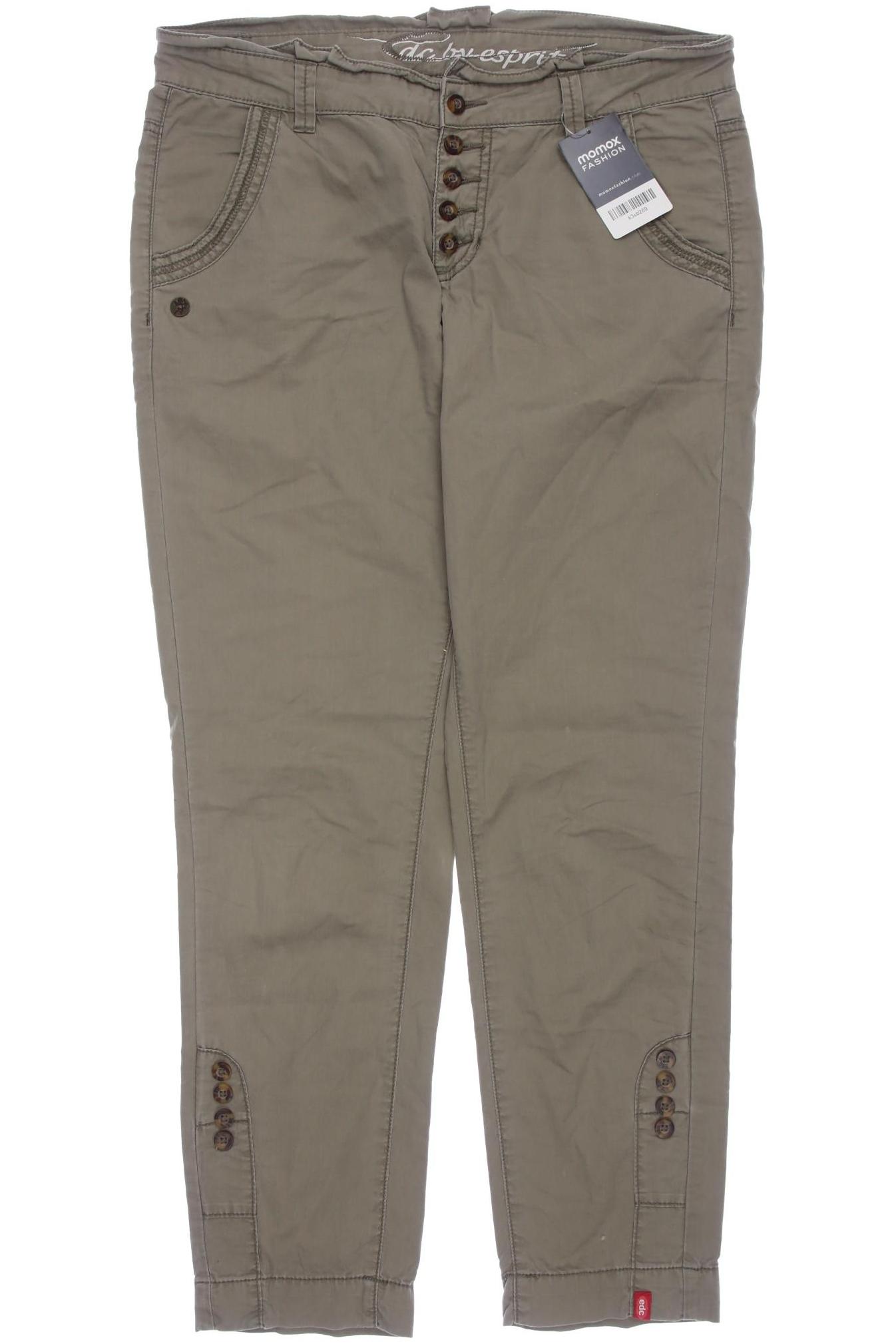 

edc by Esprit Damen Stoffhose, grün, Gr. 38