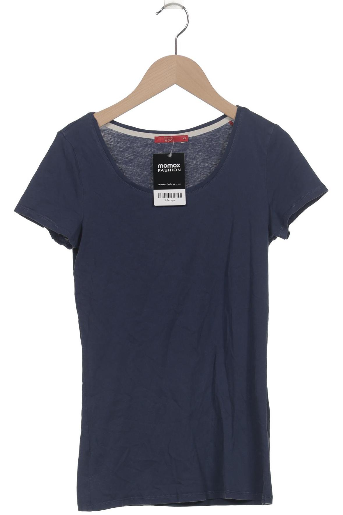 

edc by Esprit Damen T-Shirt, blau, Gr. 34