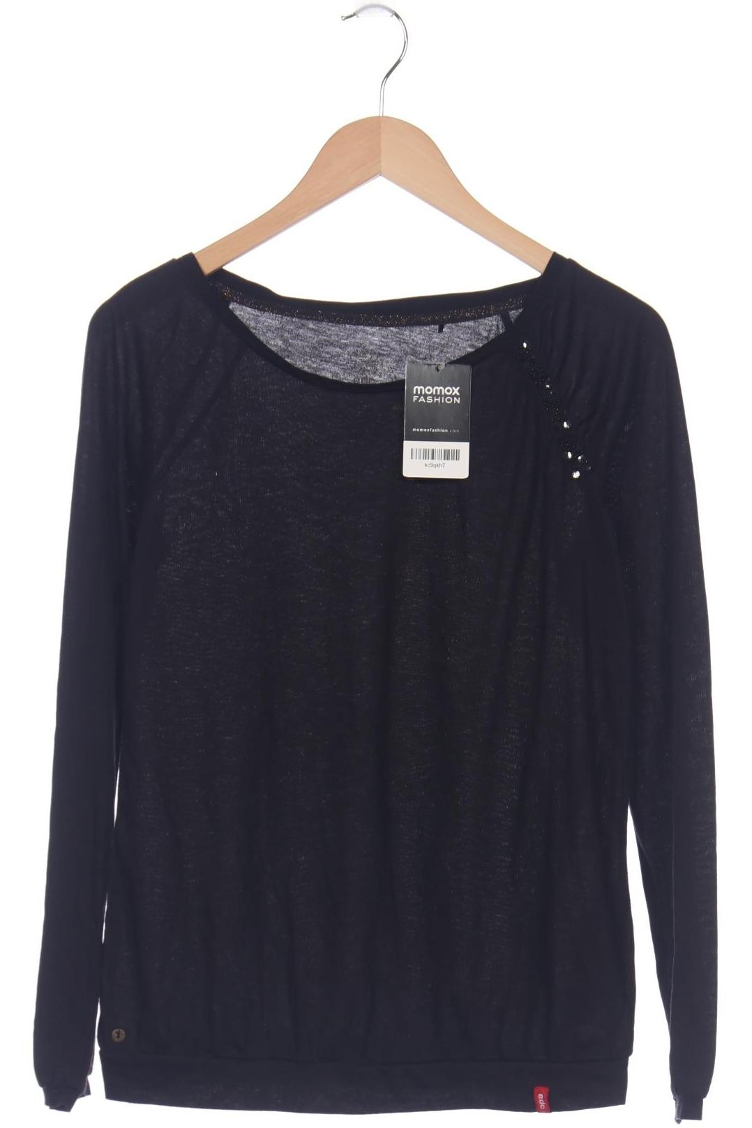 

edc by Esprit Damen Langarmshirt, schwarz, Gr. 38