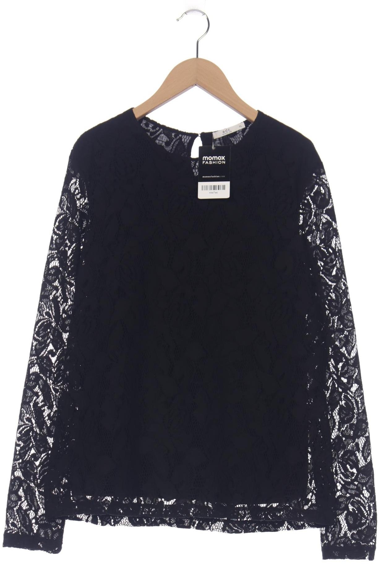 

edc by Esprit Damen Langarmshirt, schwarz, Gr. 44