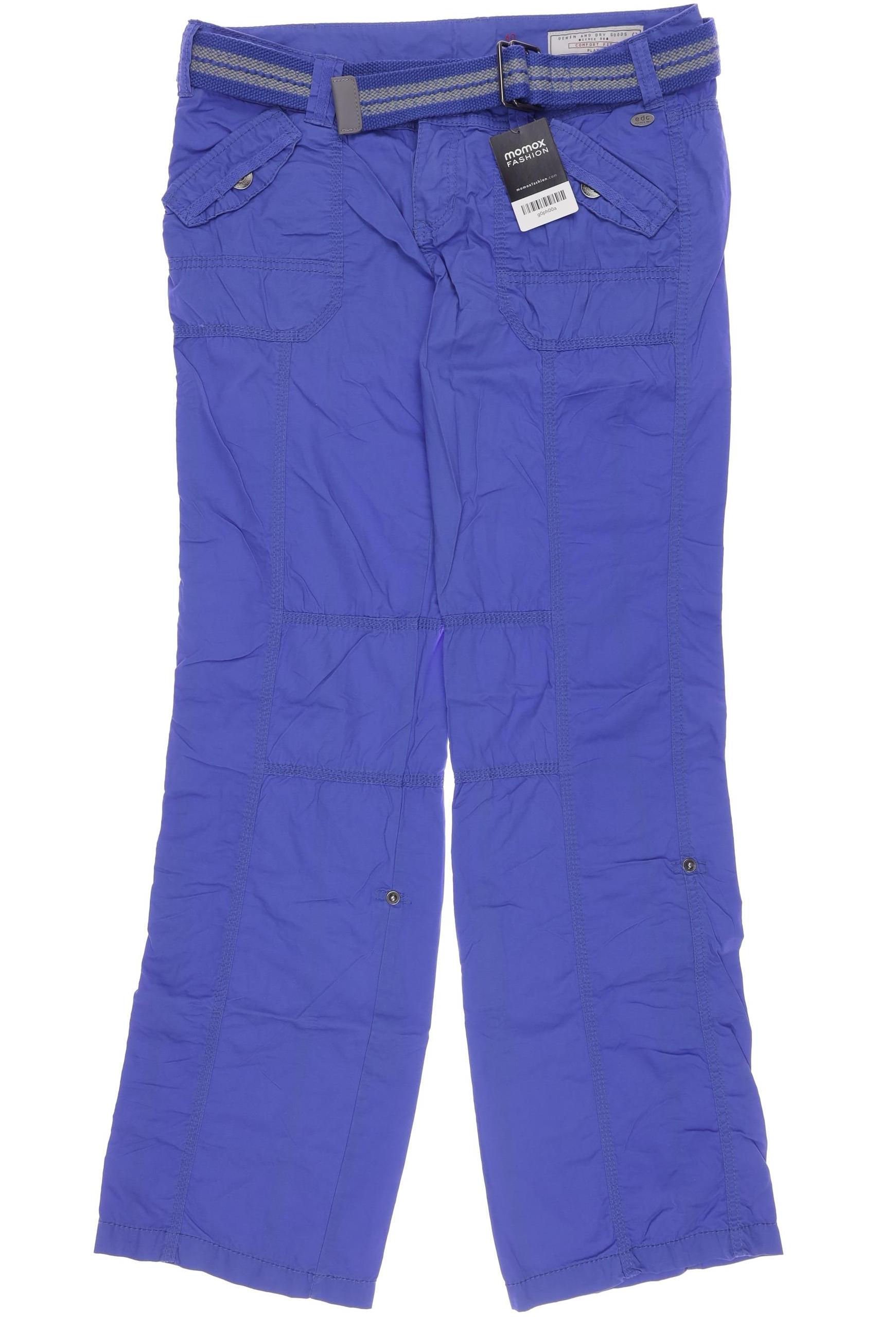 

edc by Esprit Damen Stoffhose, blau, Gr. 40