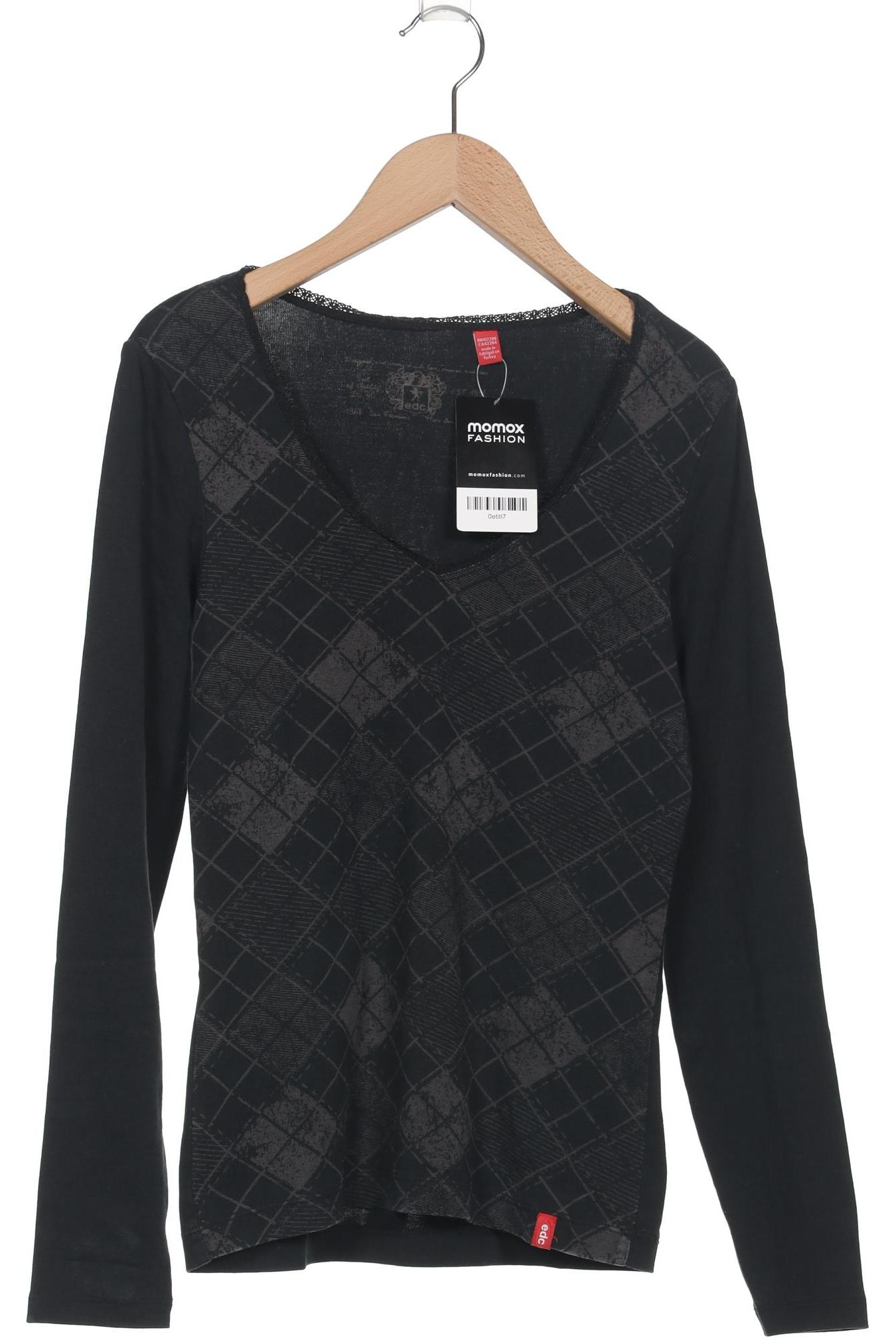 

edc by Esprit Damen Langarmshirt, schwarz, Gr. 40