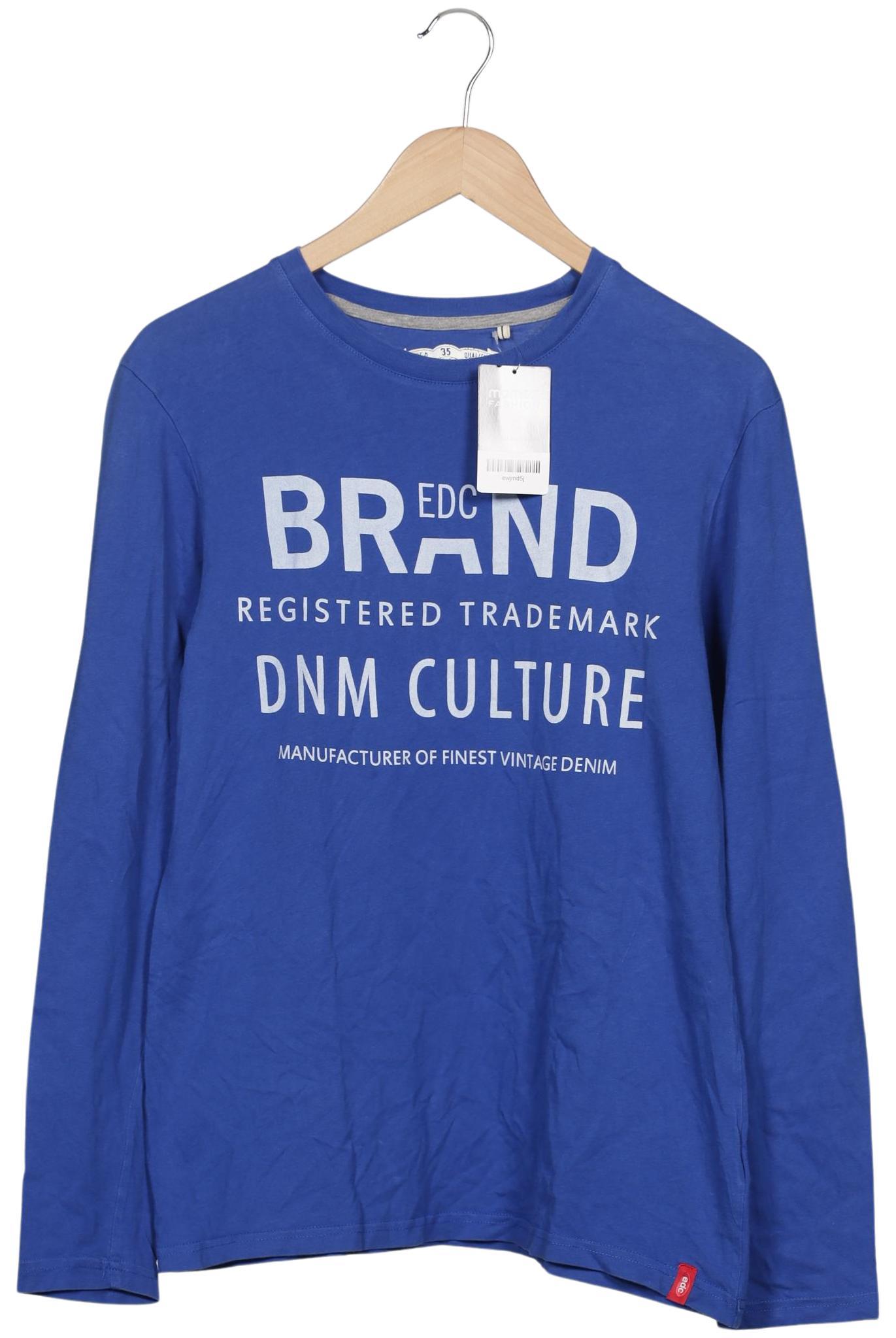 

edc by Esprit Herren Langarmshirt, blau, Gr. 52