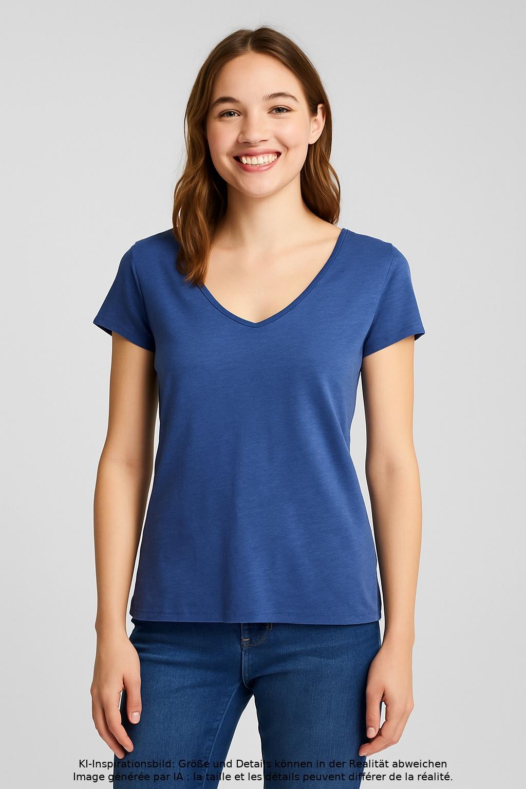 

edc by Esprit Damen T-Shirt, blau, Gr. 36