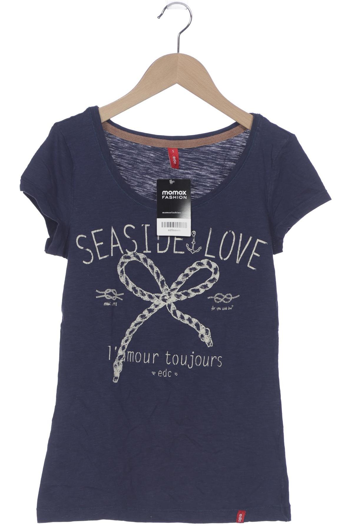

edc by Esprit Damen T-Shirt, marineblau, Gr. 36