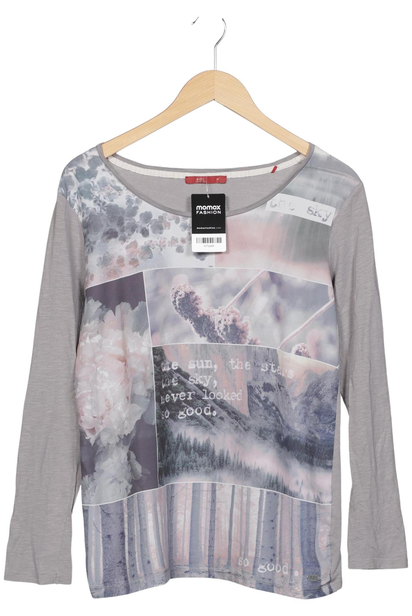 

edc by Esprit Damen Langarmshirt, grau, Gr. 38