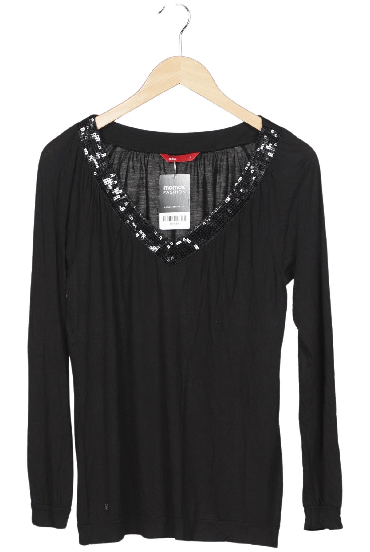 

edc by Esprit Damen Langarmshirt, schwarz, Gr. 42