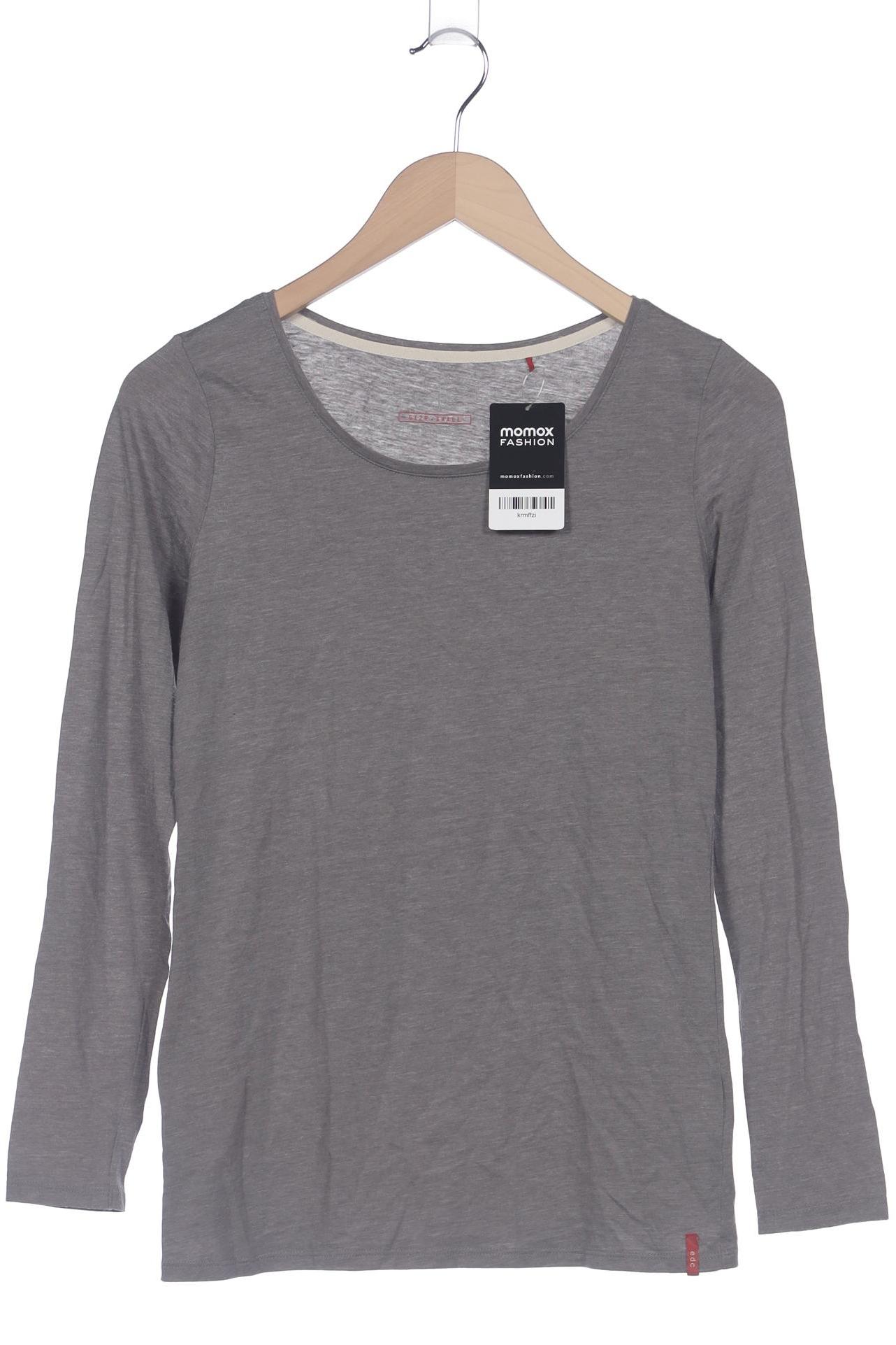 

edc by Esprit Damen Langarmshirt, grau, Gr. 36