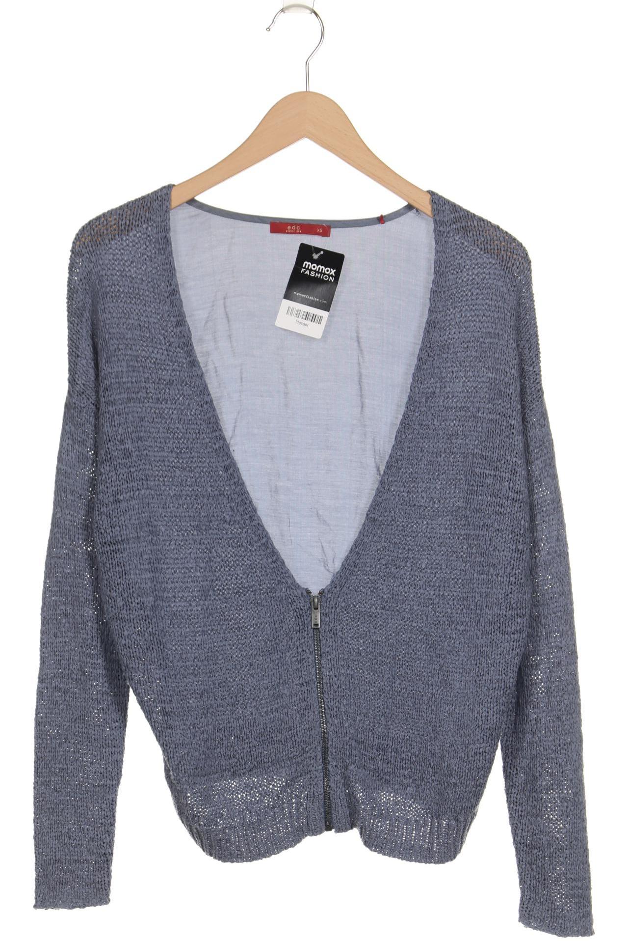 

edc by Esprit Damen Strickjacke, blau, Gr. 34