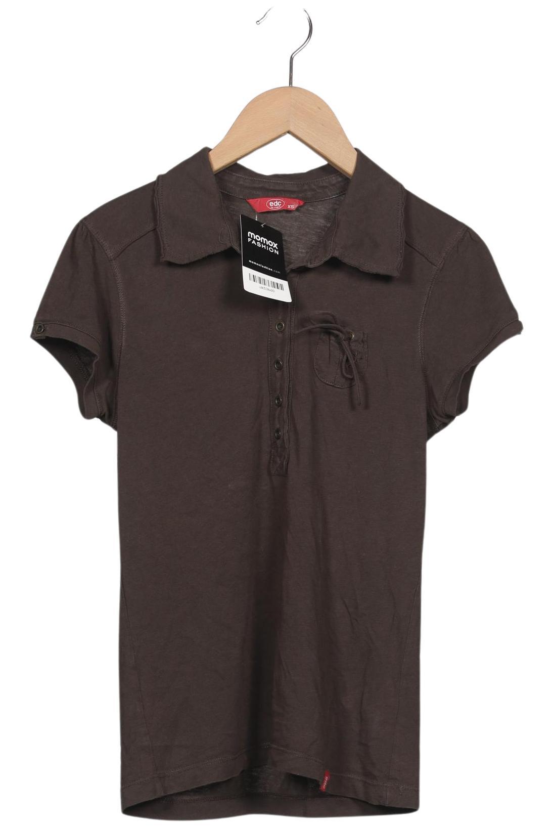 

edc by Esprit Damen Poloshirt, braun, Gr. 34