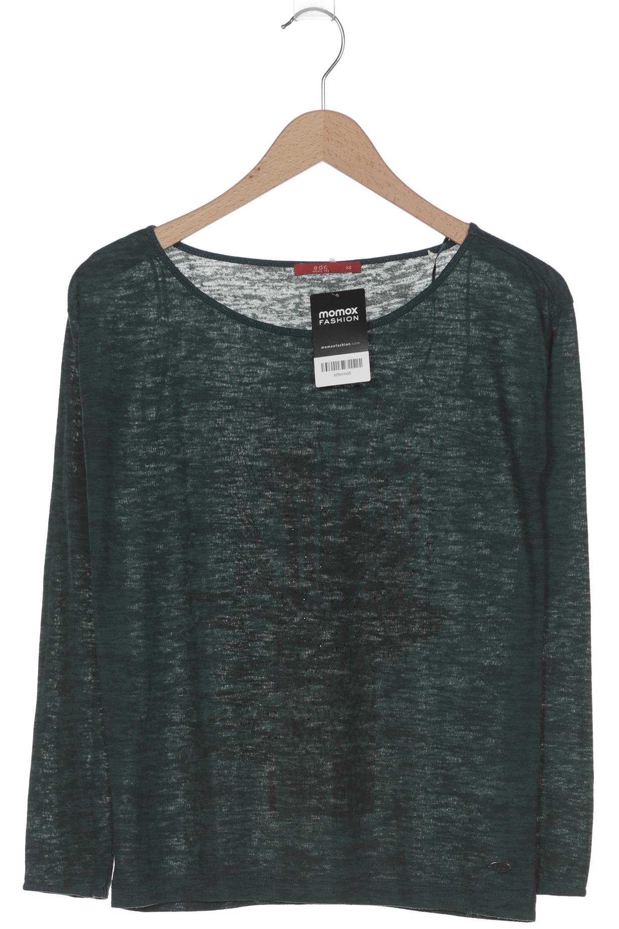 

edc by Esprit Damen Langarmshirt, grün, Gr. 34