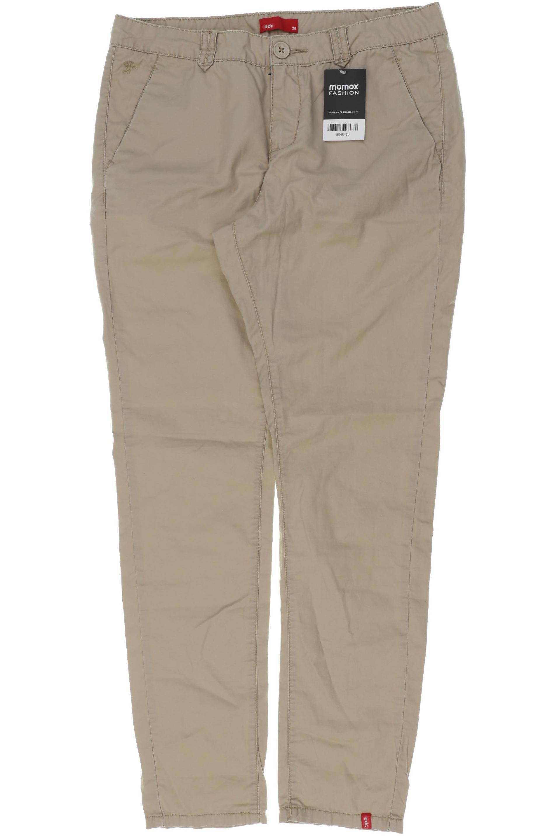 

edc by Esprit Damen Stoffhose, beige, Gr. 36