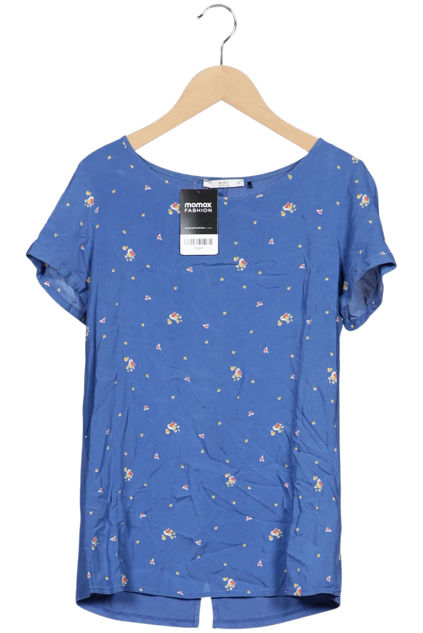 

edc by Esprit Damen T-Shirt, blau, Gr. 34