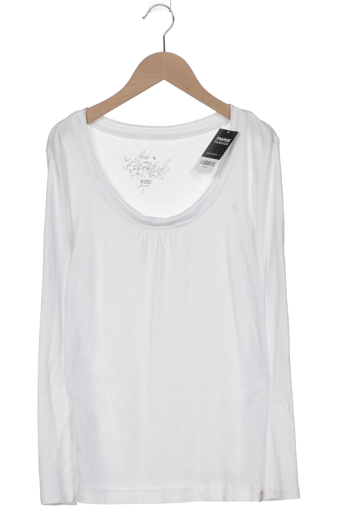 

edc by Esprit Damen Langarmshirt, weiß, Gr. 42