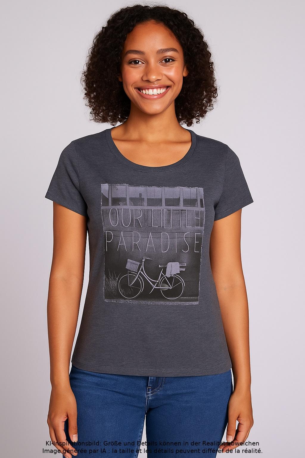 

edc by Esprit Damen T-Shirt, grau, Gr. 34