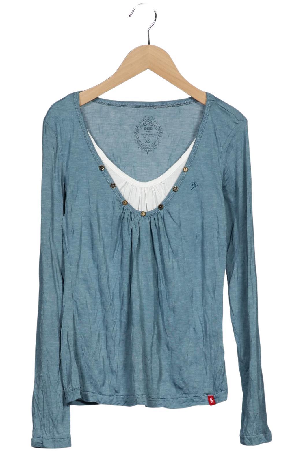 

edc by Esprit Damen Langarmshirt, hellblau, Gr. 34