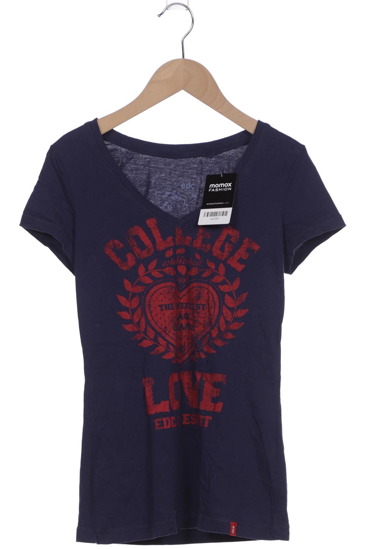 

edc by Esprit Damen T-Shirt, marineblau, Gr. 38