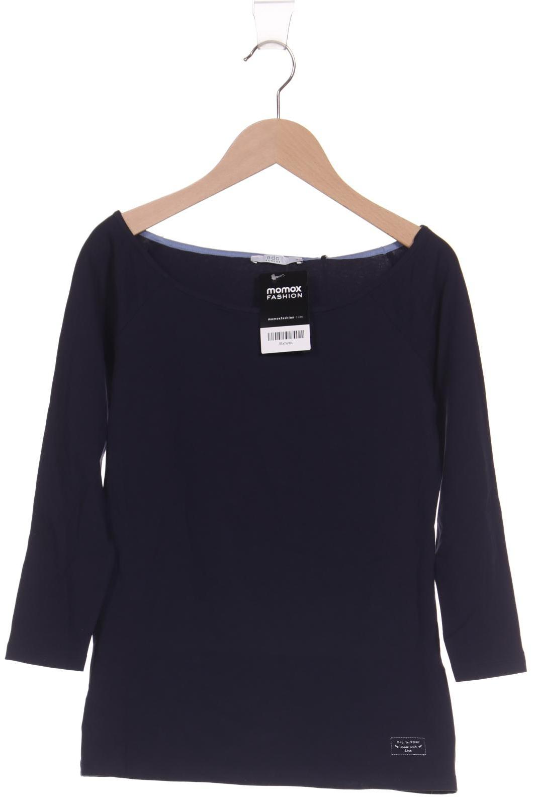 

edc by Esprit Damen Langarmshirt, marineblau, Gr. 36