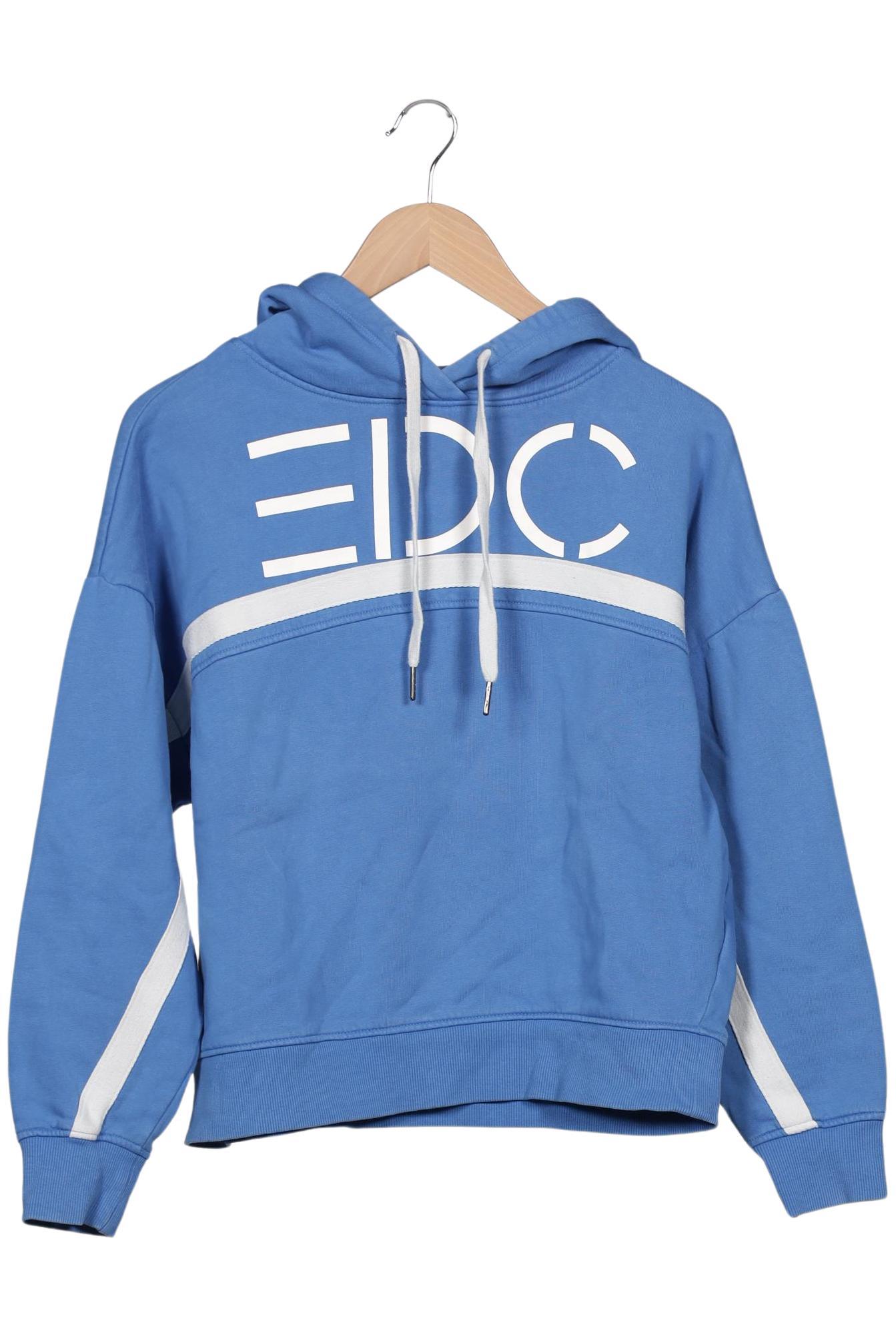 

edc by Esprit Damen Kapuzenpullover, blau, Gr. 38