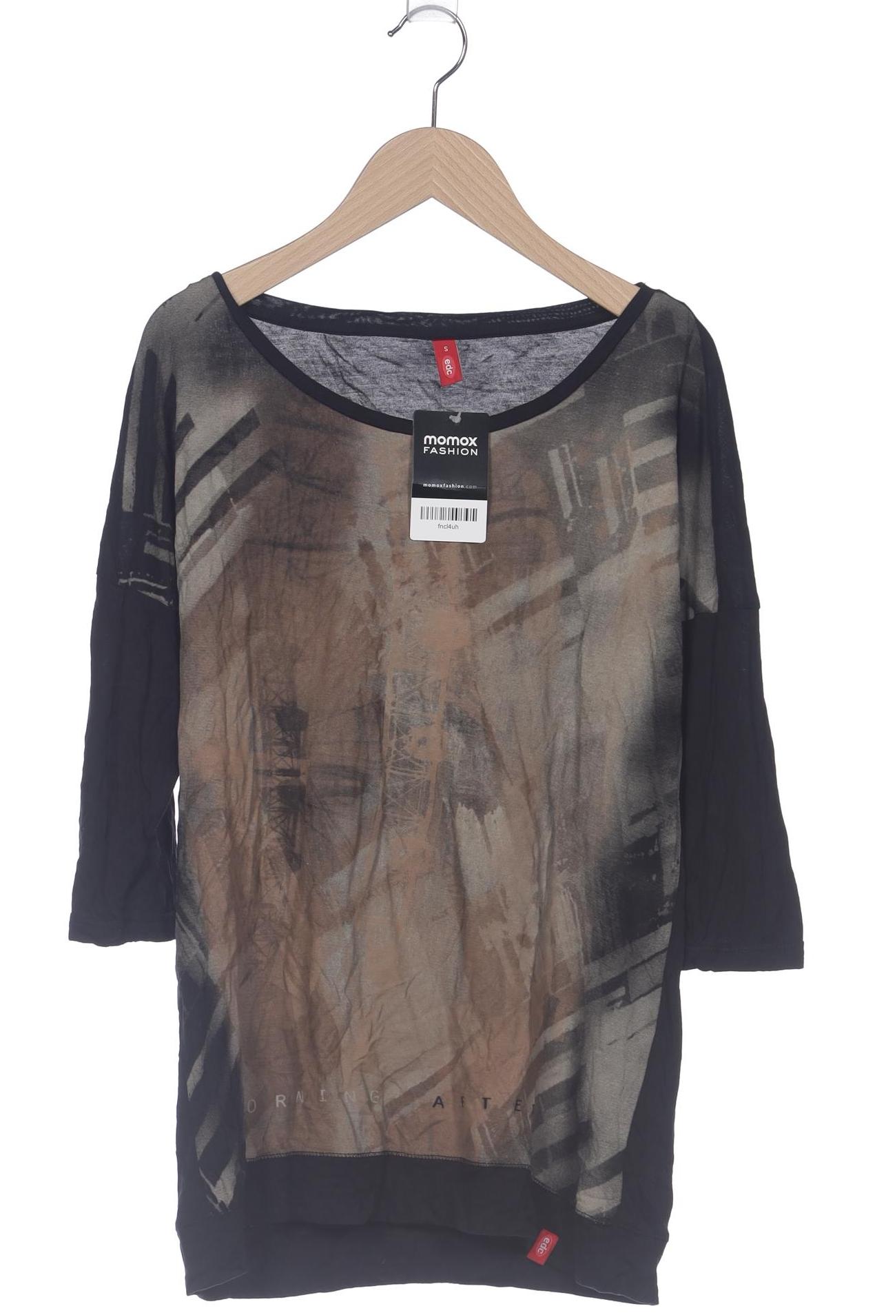 

edc by Esprit Damen Langarmshirt, schwarz, Gr. 36