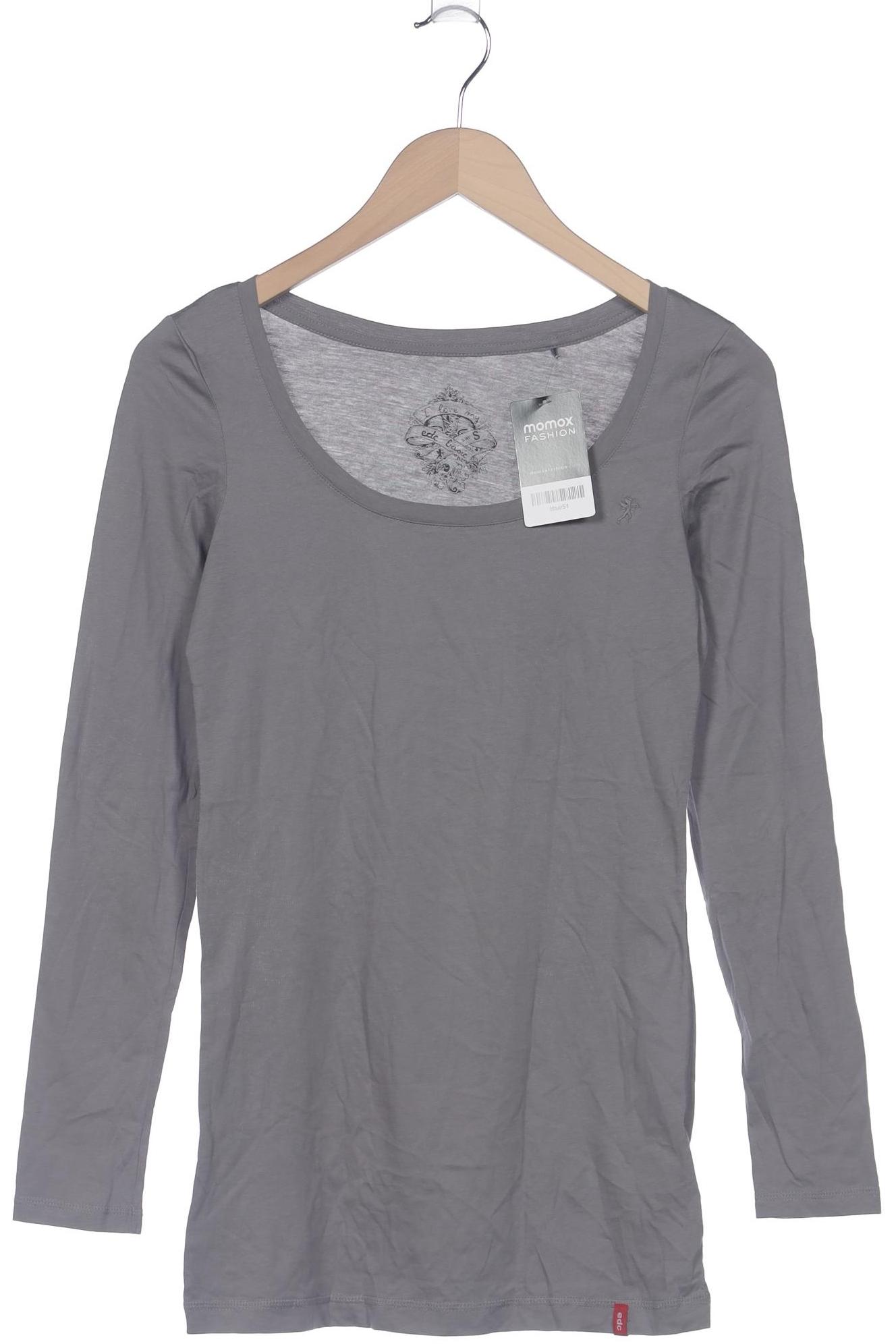 

edc by Esprit Damen Langarmshirt, grau, Gr. 36