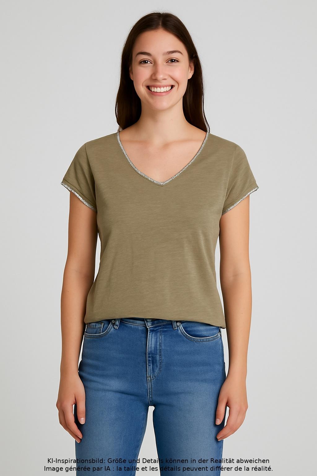 

edc by Esprit Damen T-Shirt, beige, Gr. 36