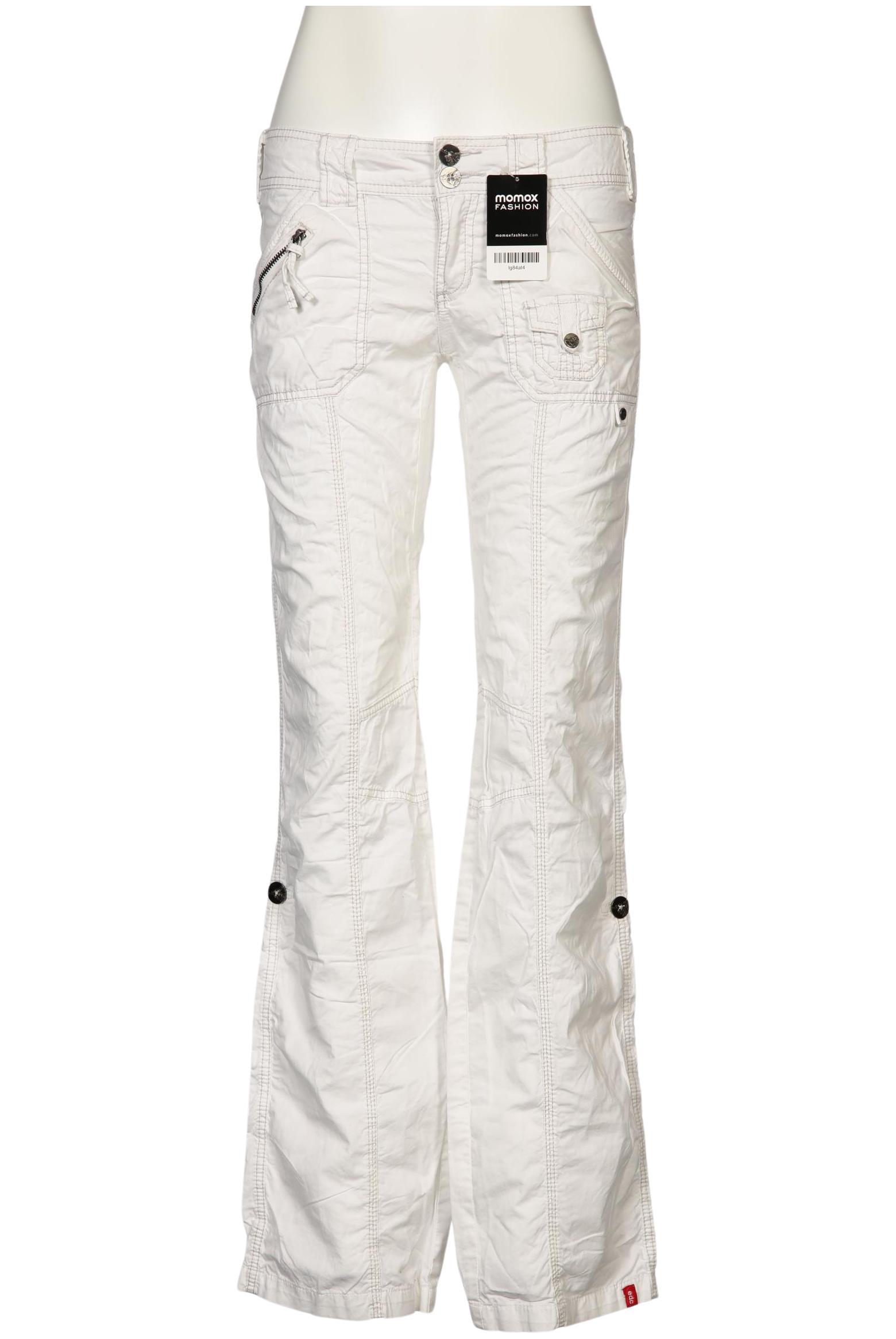 

edc by Esprit Damen Stoffhose, weiß, Gr. 29