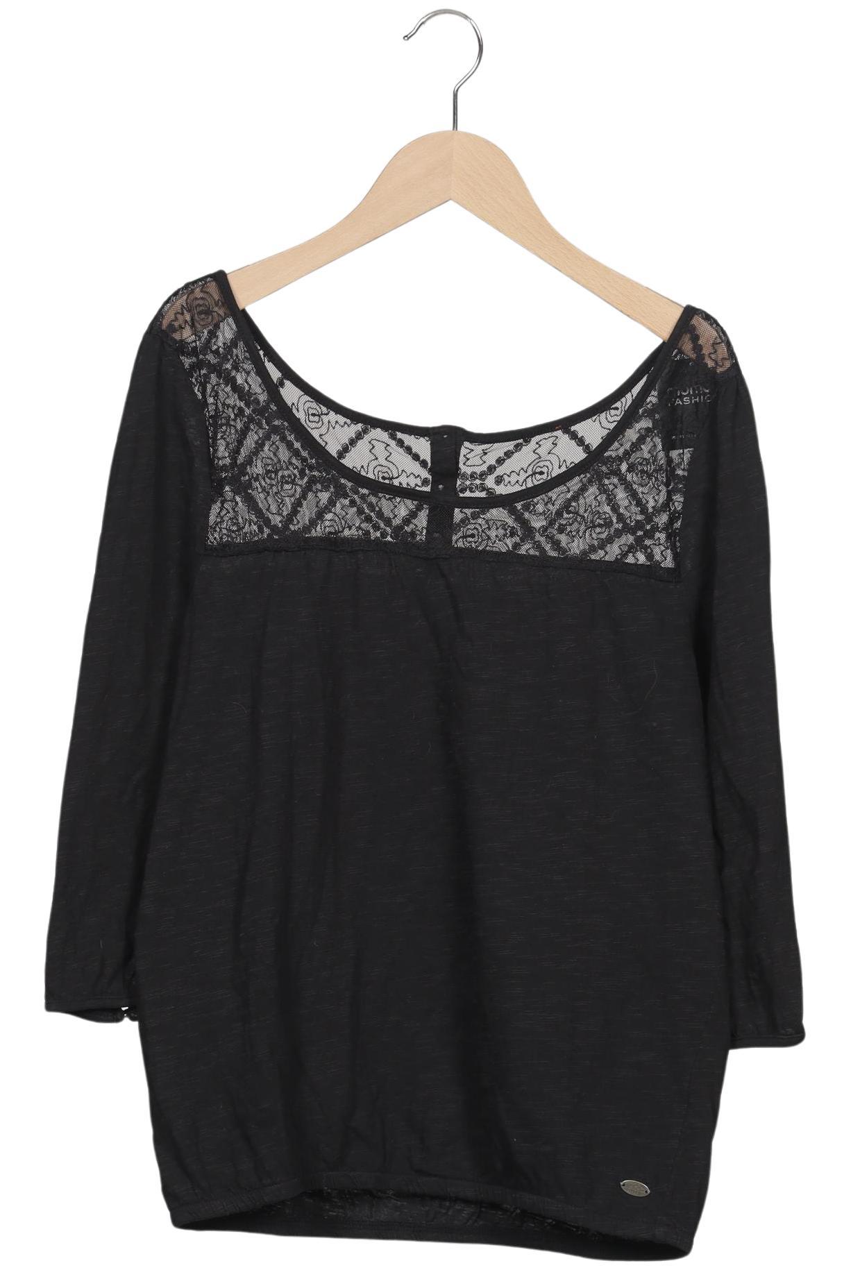 

edc by Esprit Damen Langarmshirt, schwarz, Gr. 38