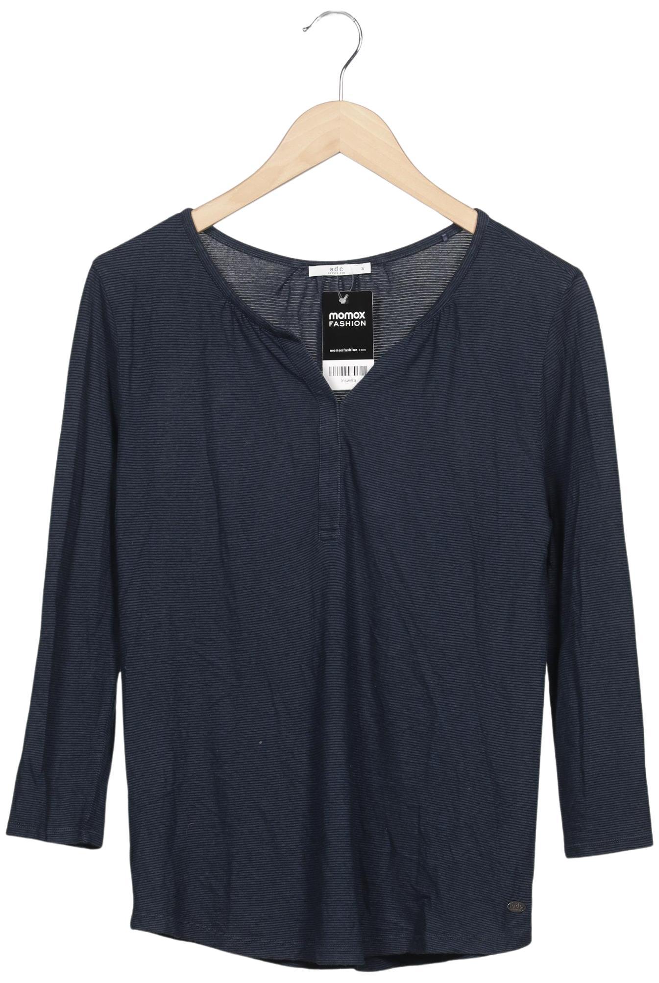 

edc by Esprit Damen Langarmshirt, marineblau, Gr. 36