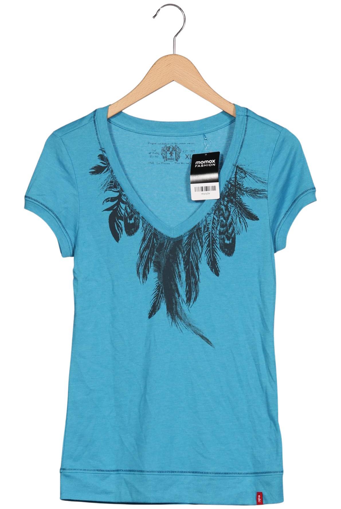 

edc by Esprit Damen T-Shirt, hellblau, Gr. 44