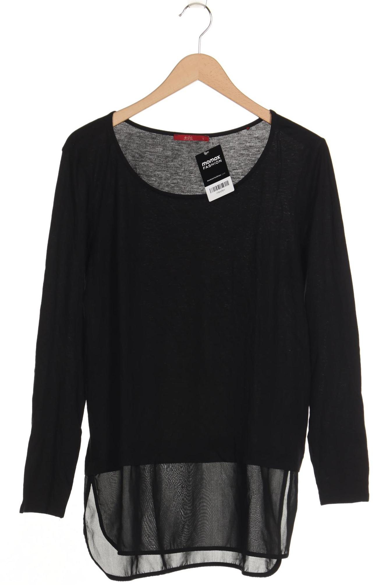 

edc by Esprit Damen Langarmshirt, schwarz, Gr. 42
