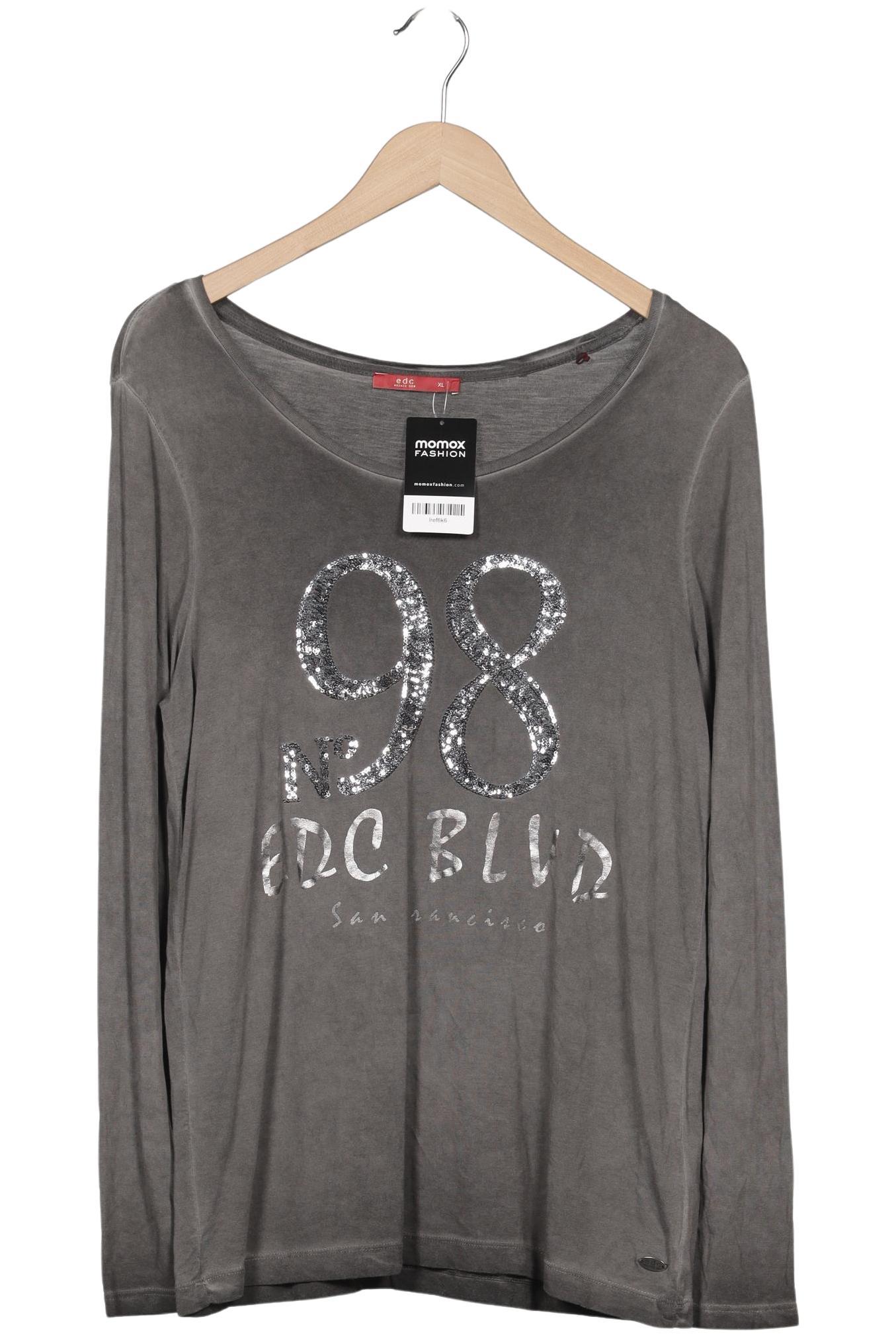 

edc by Esprit Damen Langarmshirt, grau, Gr. 44