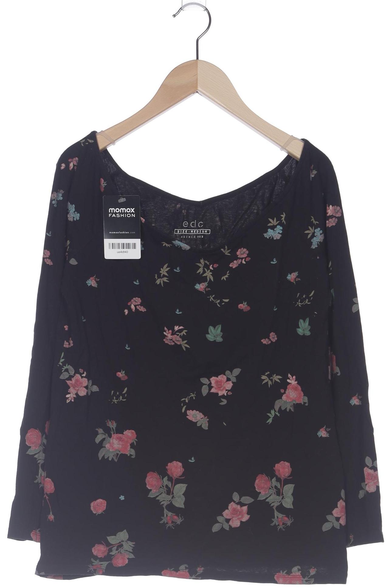 

edc by Esprit Damen Langarmshirt, schwarz, Gr. 38