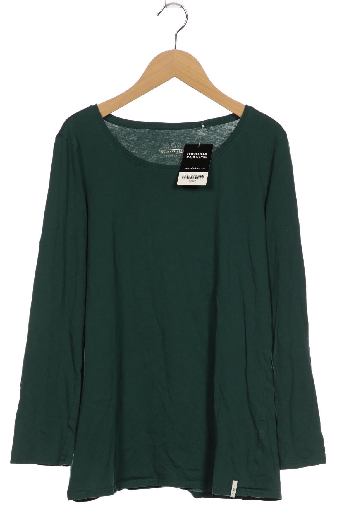 

edc by Esprit Damen Langarmshirt, grün, Gr. 46