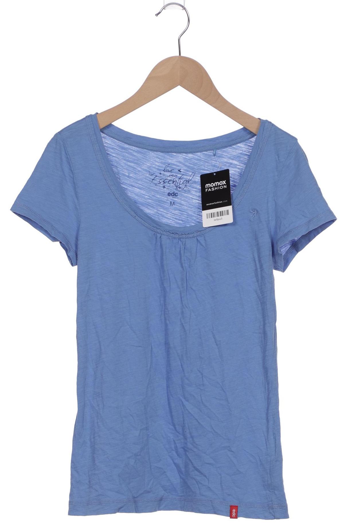 

edc by Esprit Damen T-Shirt, blau, Gr. 38