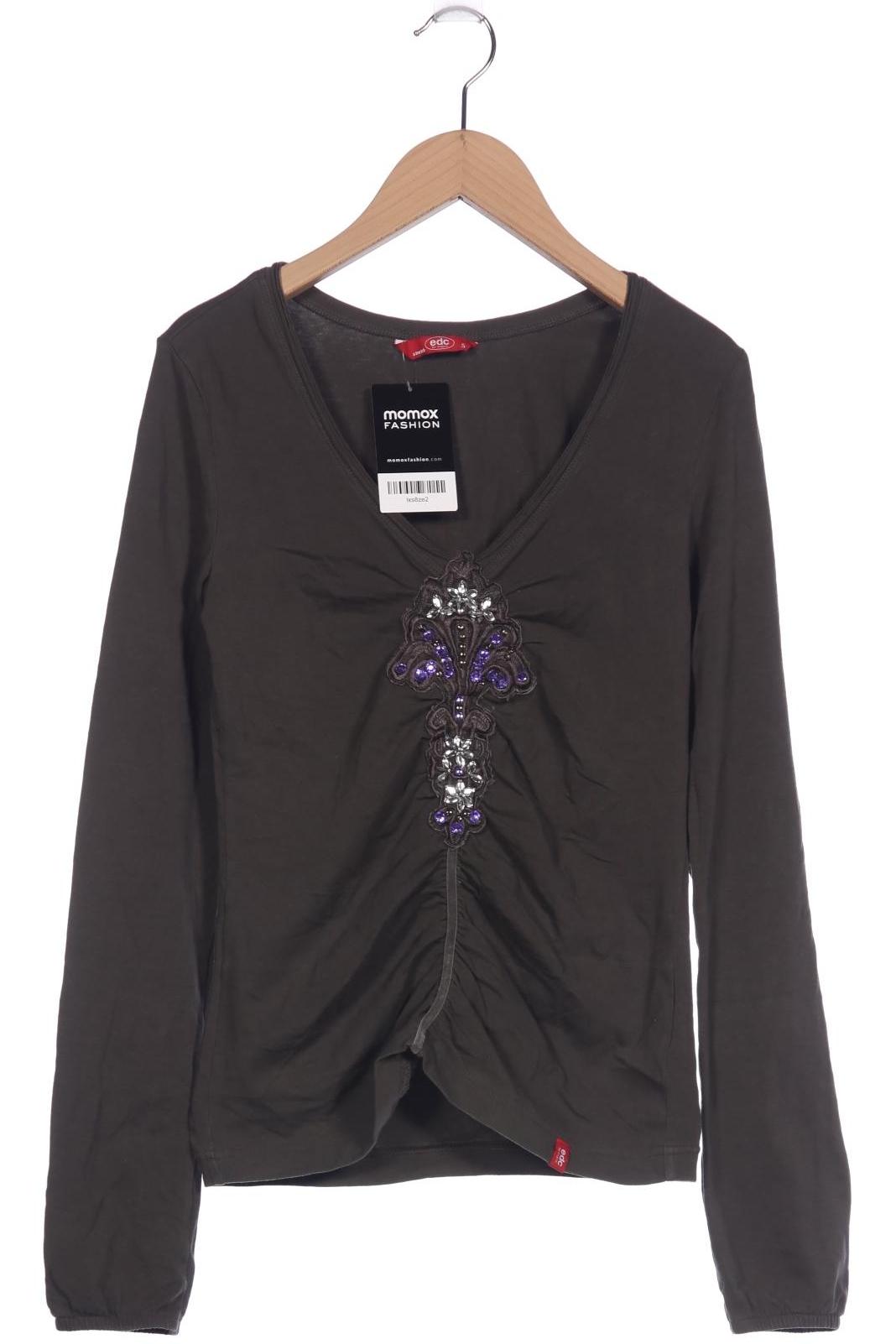 

edc by Esprit Damen Langarmshirt, grün, Gr. 36