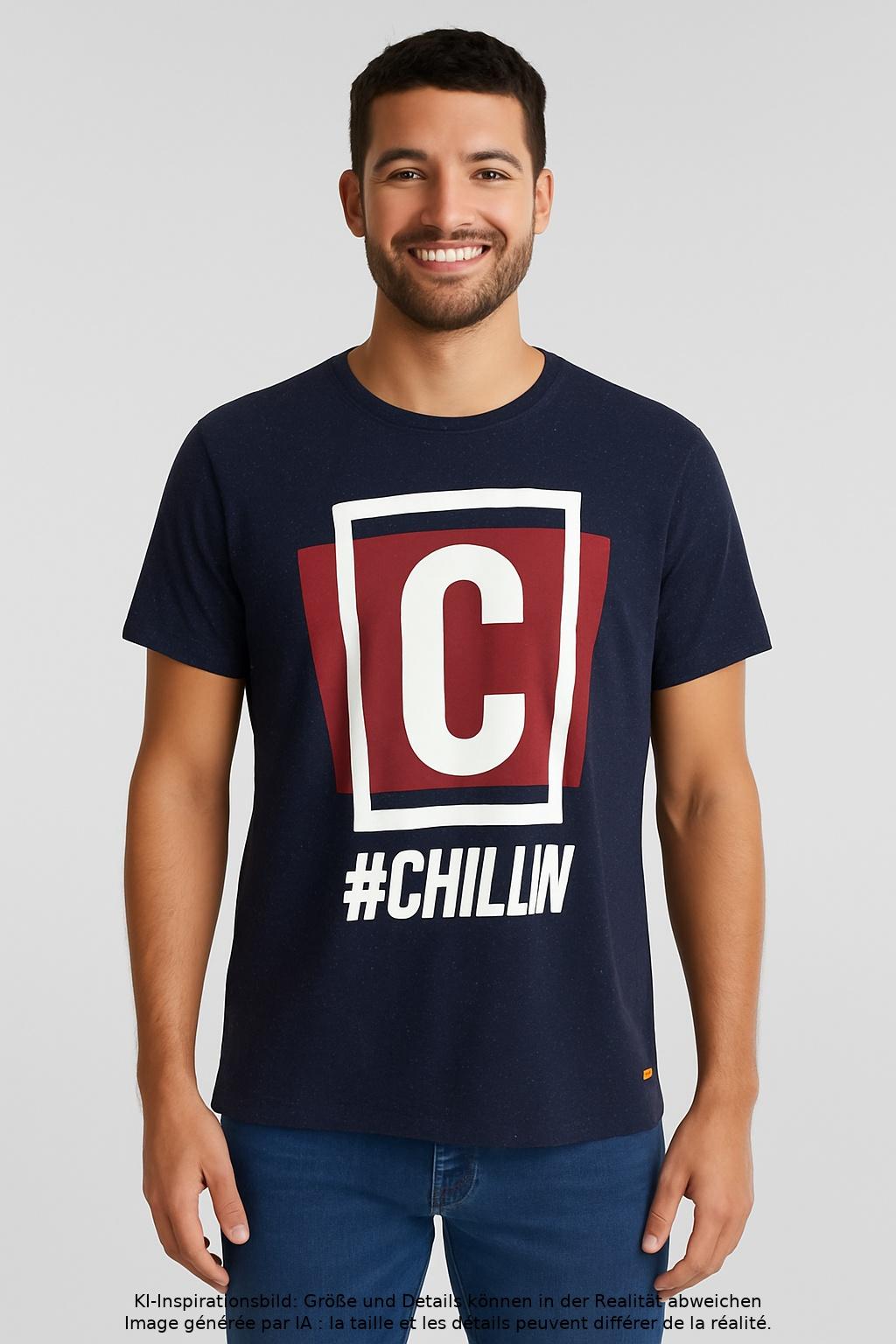 Thumbnail - edc by Esprit Herren T-Shirt, marineblau, Gr. 52