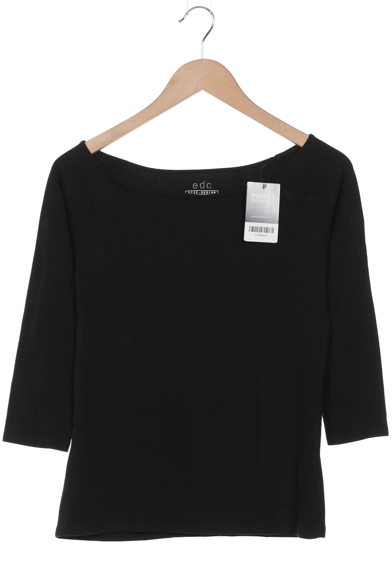 

edc by Esprit Damen Langarmshirt, schwarz, Gr. 38