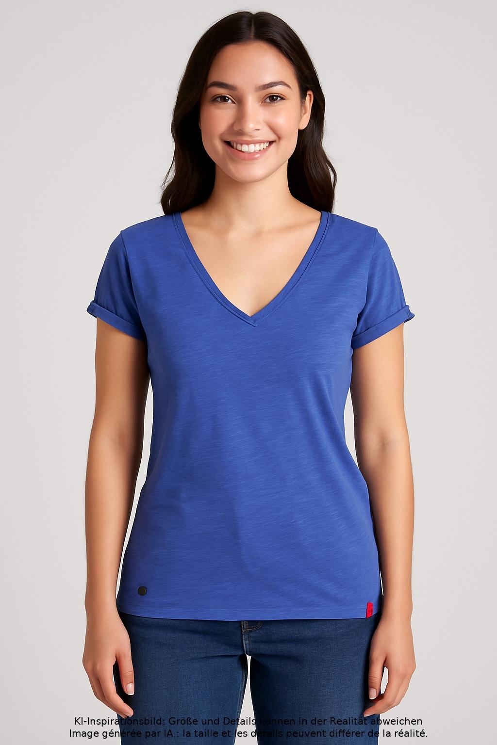 

edc by Esprit Damen T-Shirt, blau, Gr. 36