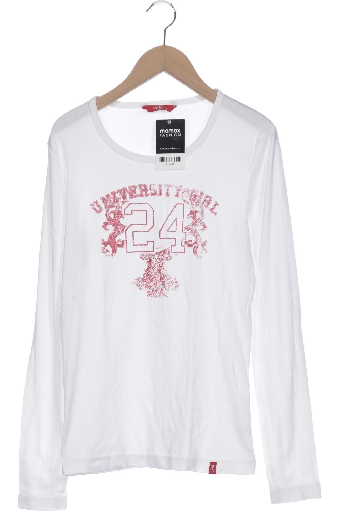 

edc by Esprit Damen Langarmshirt, weiß, Gr. 42