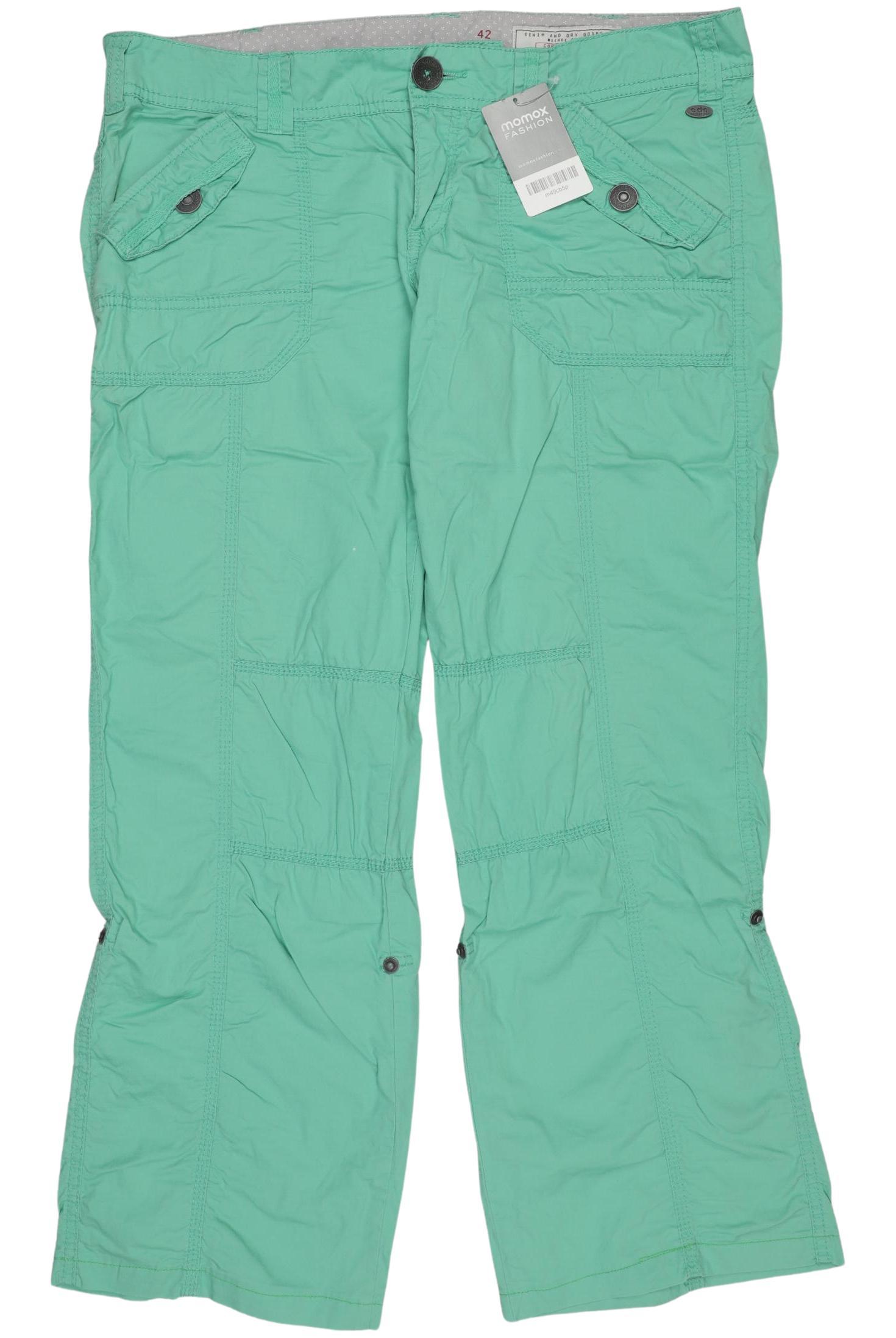 

edc by Esprit Damen Stoffhose, grün, Gr. 42