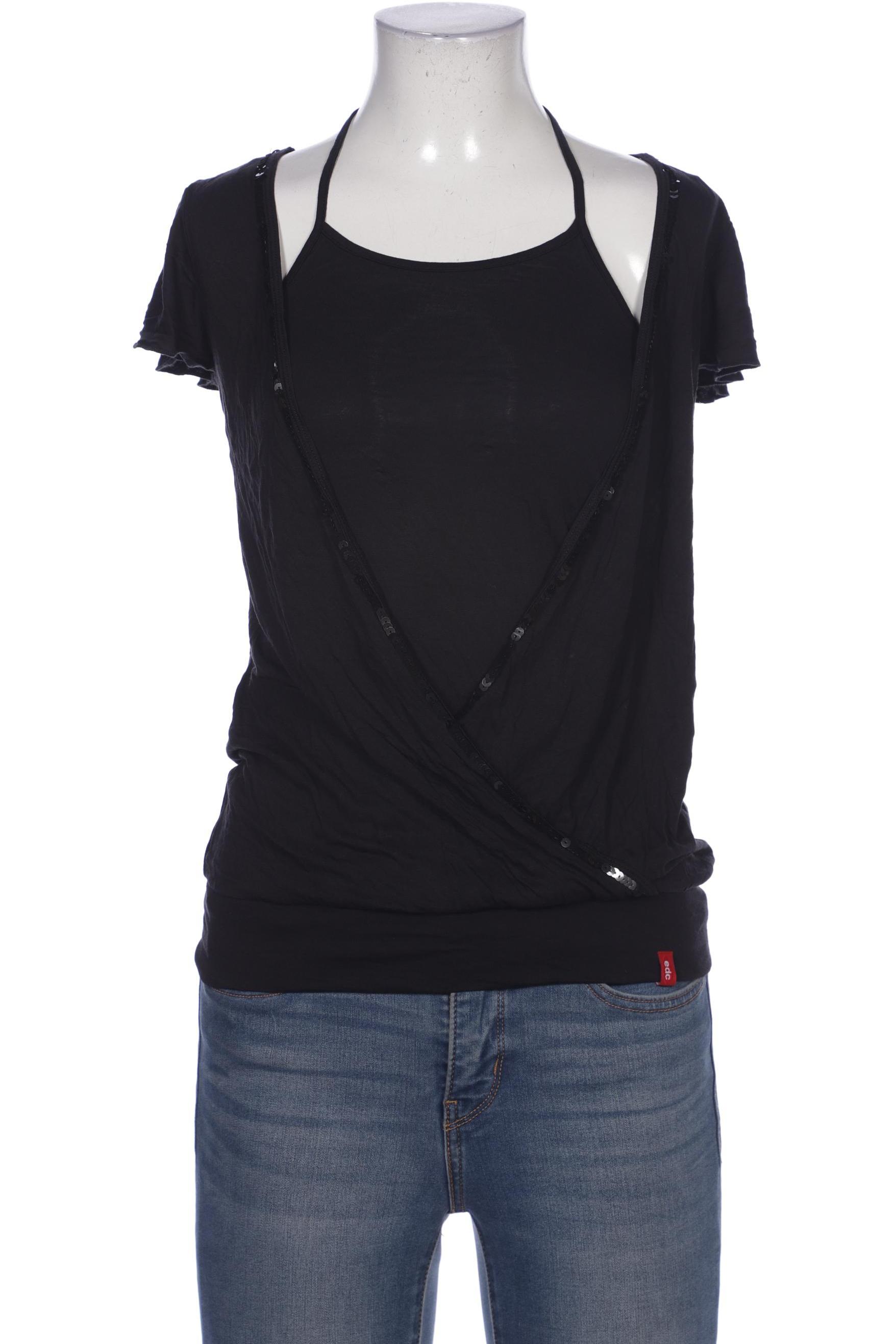 

edc by Esprit Damen Bluse, schwarz, Gr. 34