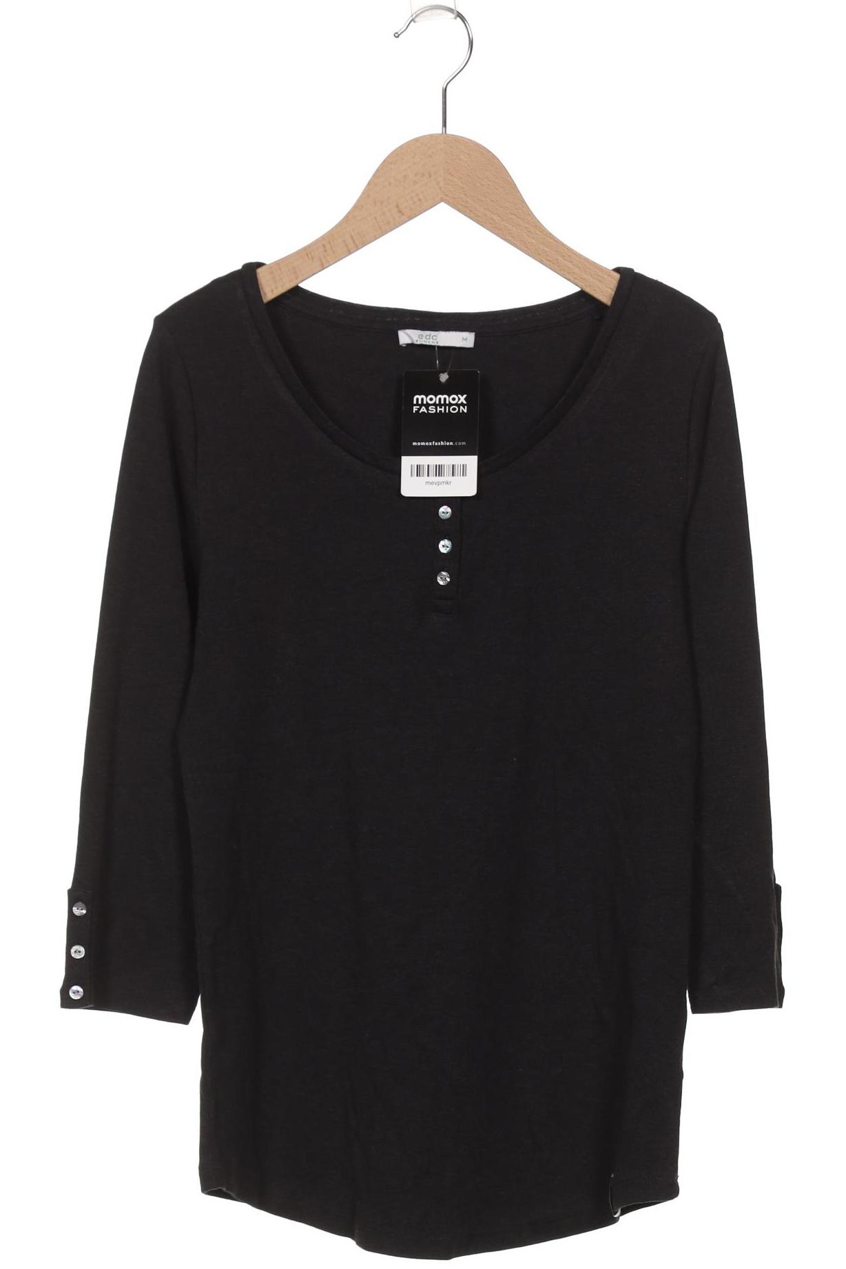 

edc by Esprit Damen Langarmshirt, schwarz, Gr. 38