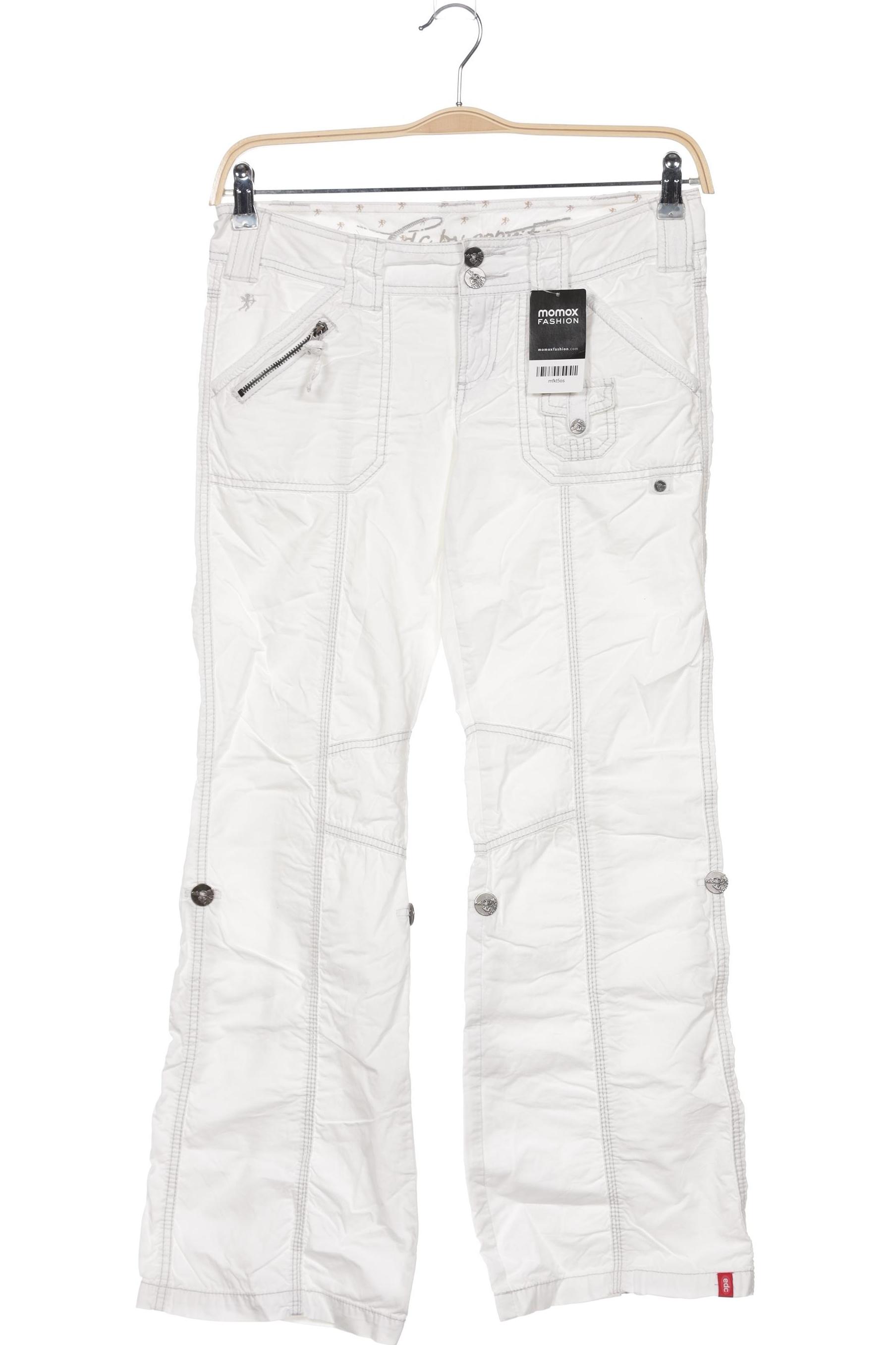 

edc by Esprit Damen Stoffhose, weiß, Gr. 34