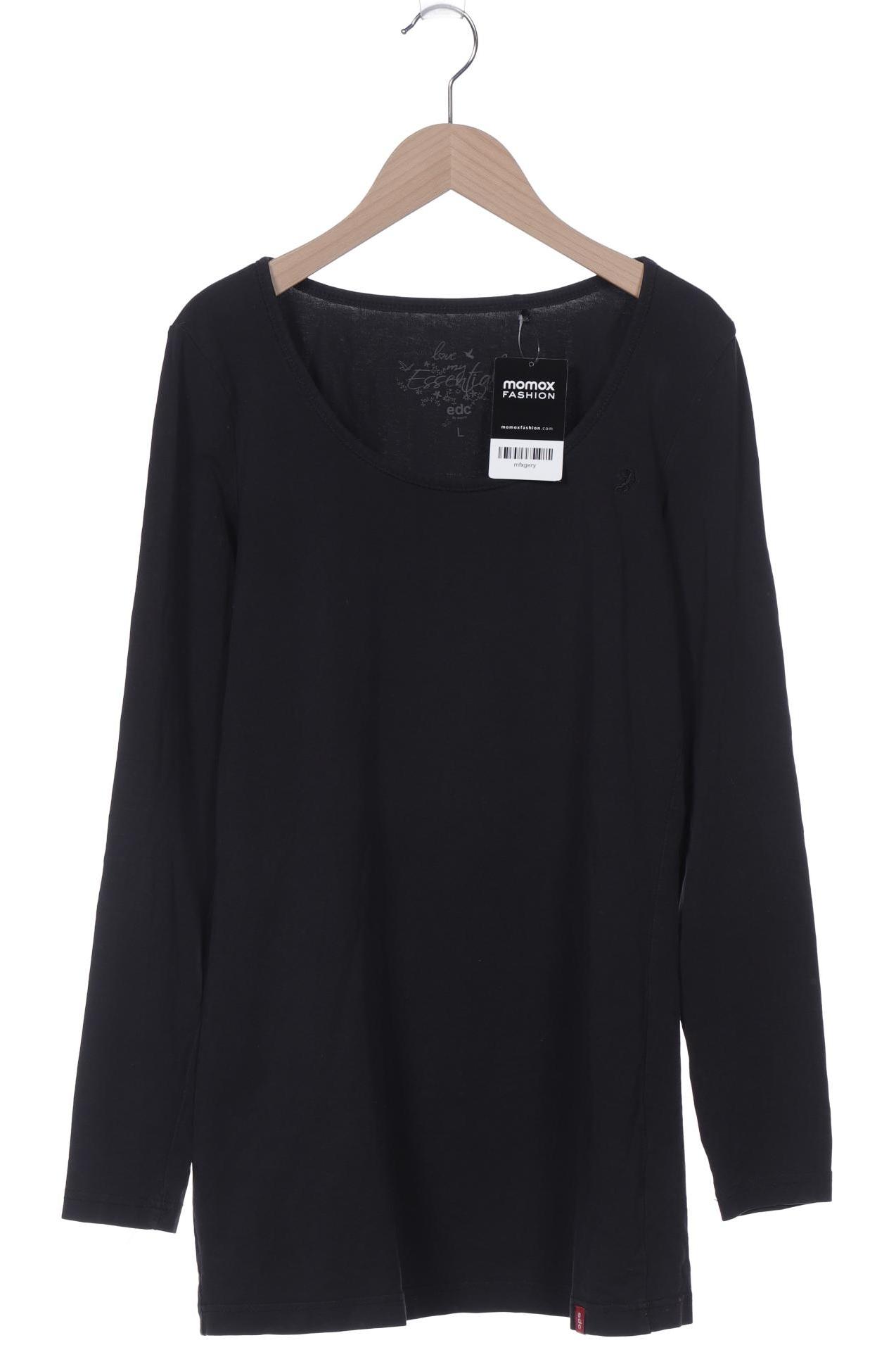 

edc by Esprit Damen Langarmshirt, schwarz, Gr. 42